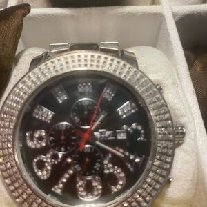 Men's Silver and Black Watch